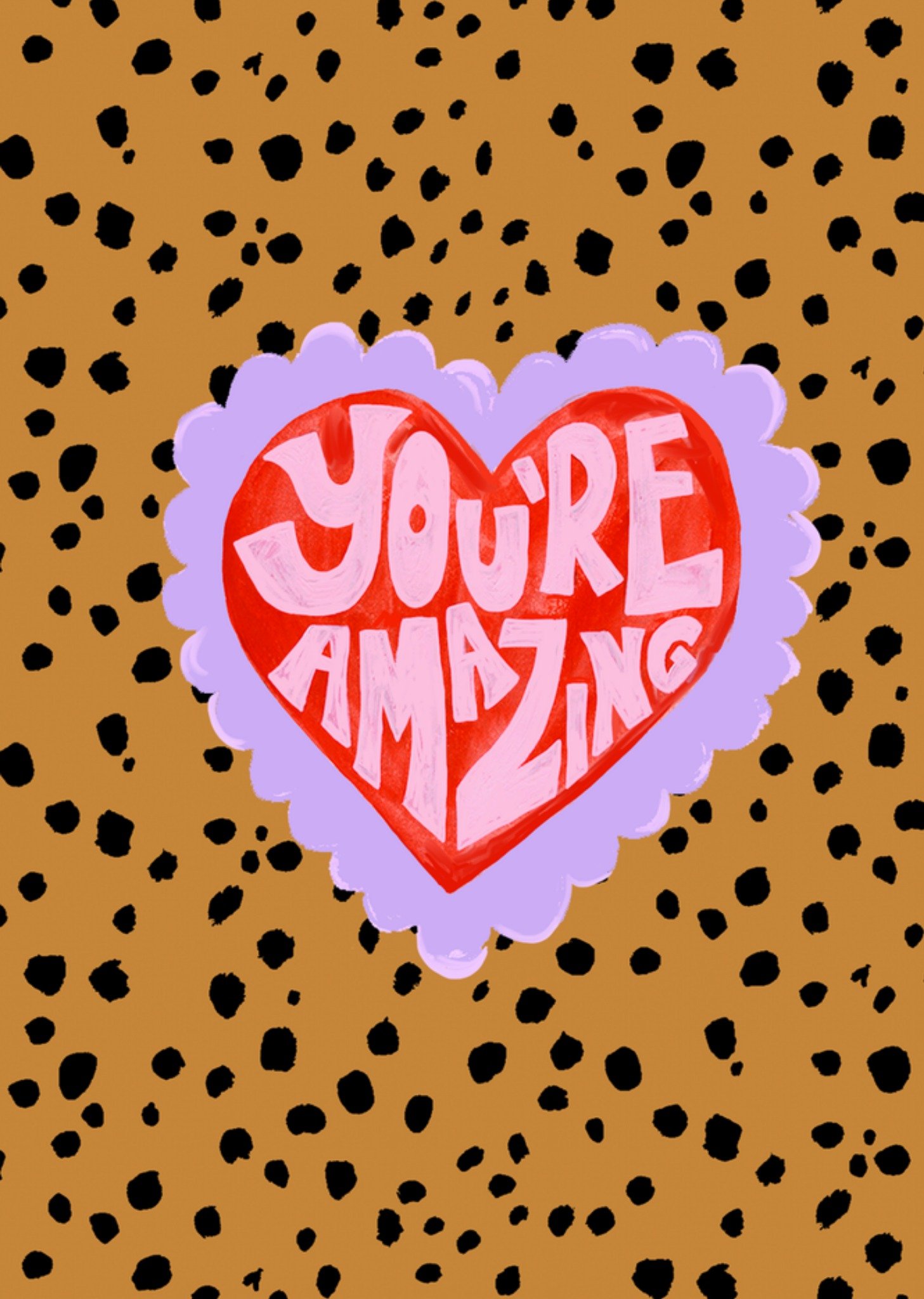 Eleanor Bowmer You're Amazing Illustrated Heart Typography Card