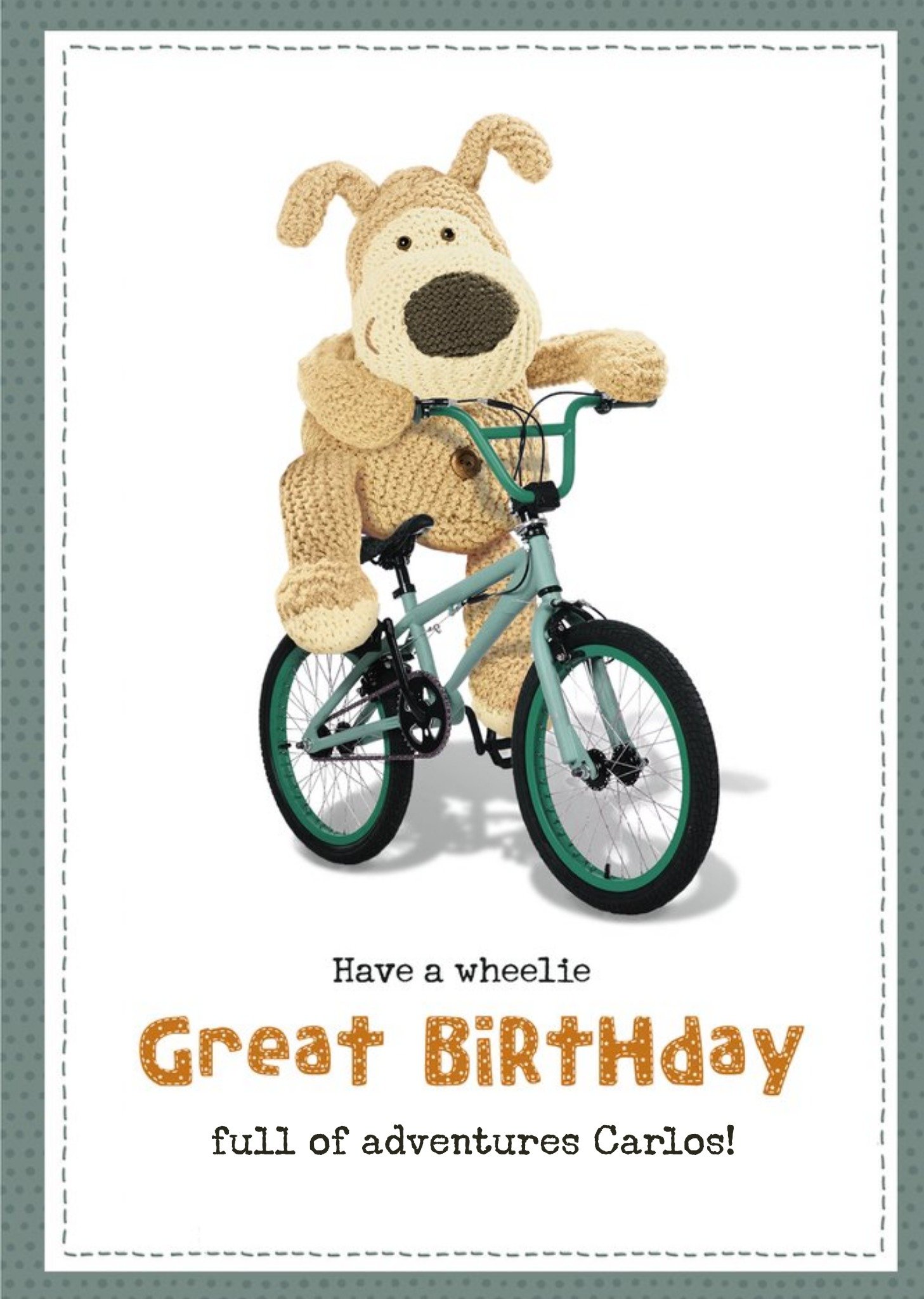 Cute Boofle Have A Wheelie Great Birthday Card