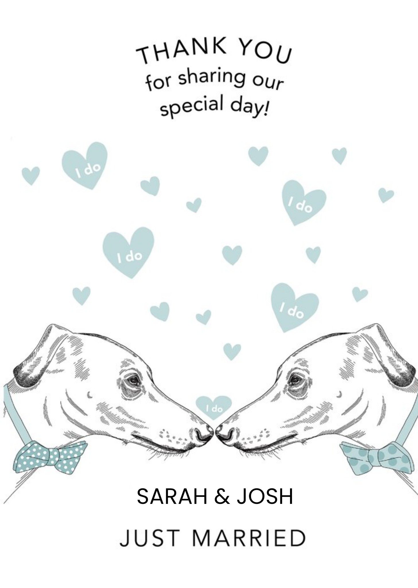 Moonpig Dotty Dog Art Dogs Car Thankyou Wedding Card