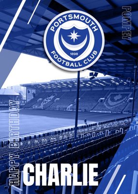 Portsmouth FC Football Stadium And Logo Birthday Card