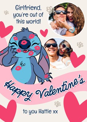 Disney Lilo And Stitch Photo Upload Girlfriend Valentine's Card