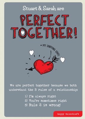 Perfect Together Funny Couple Valentines Day Card