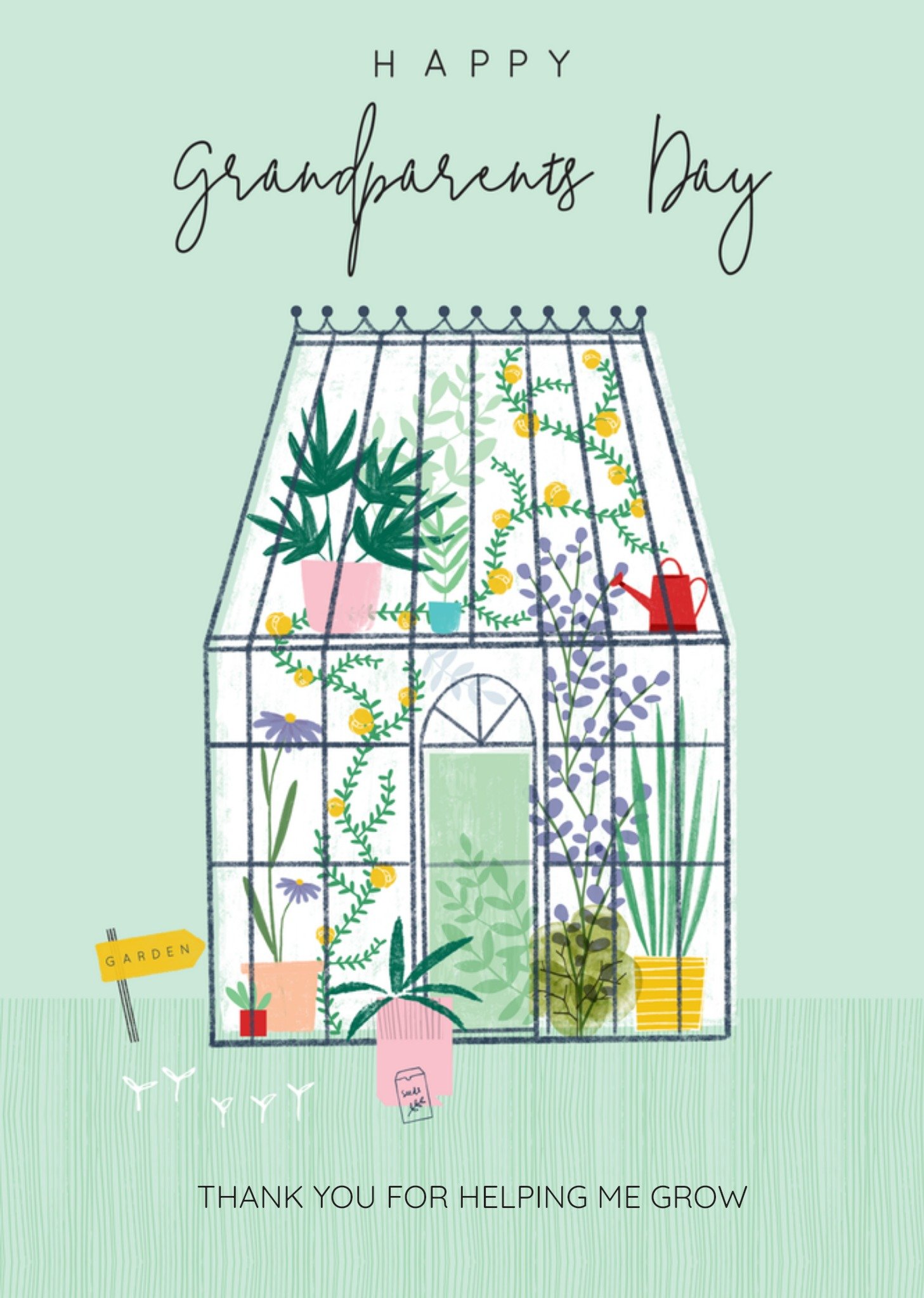 Moonpig Happy Grandparents Day Thank You For Helping Me Grow Illustrated Card