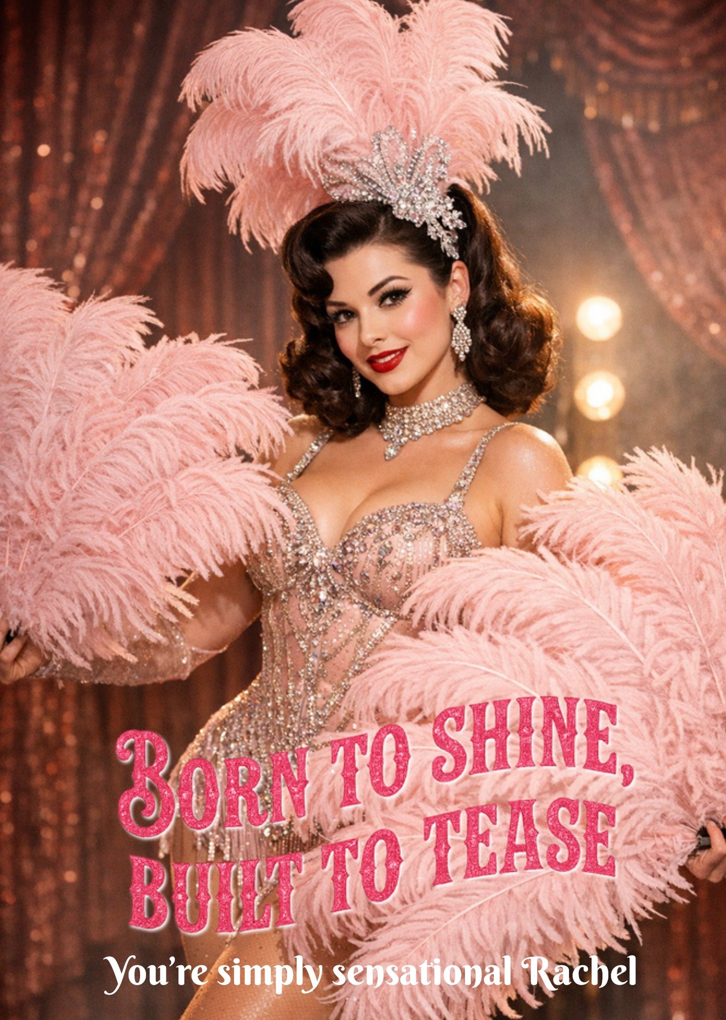 Moonpig Born To Shine Burlesque Face Swap Birthday Card