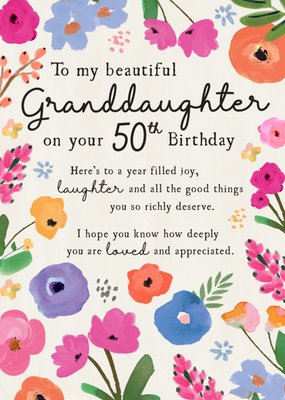 Granddaughter 50th Birthday Card 