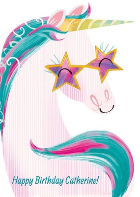 Unicorn With Sunglasses Birthday Card