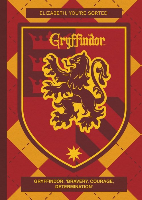 Harry Potter sorting hat card - Gryffindor