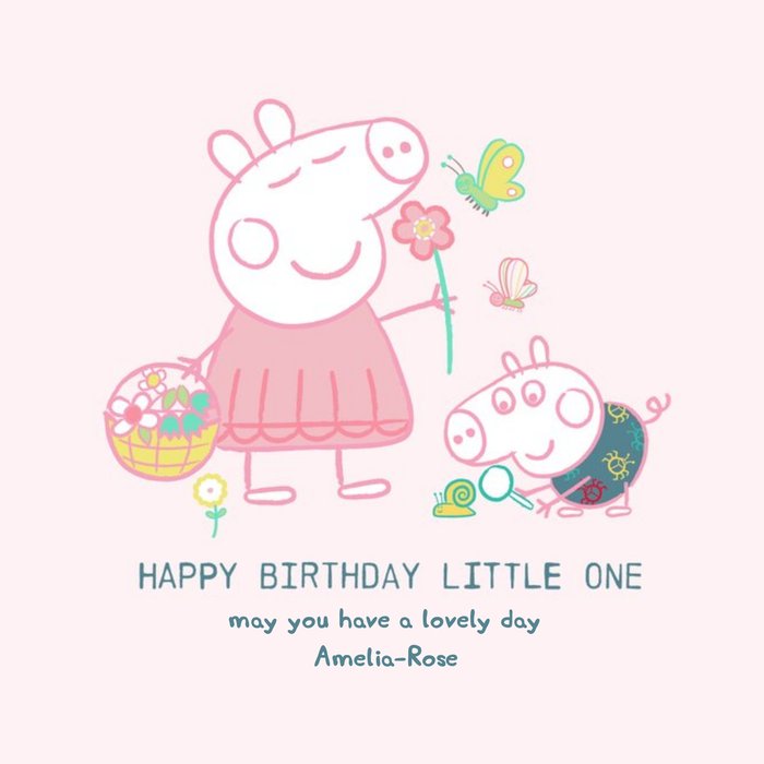 Peppa Pig and George Happy Birthday little one Birthday card