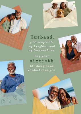 You're My Rock Photo Upload Husband 60th Birthday Card