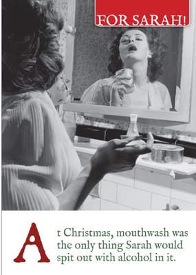 Spit Out Mouthwash Funny Retro Christmas Card