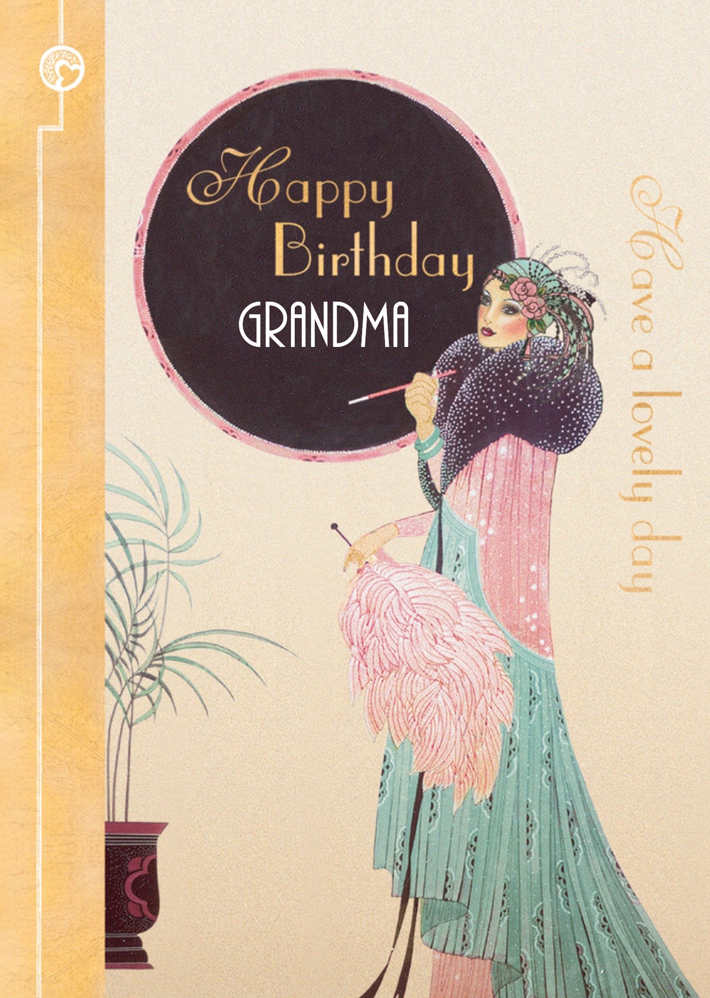 Moonpig Grandma Birthday Art Deco Card