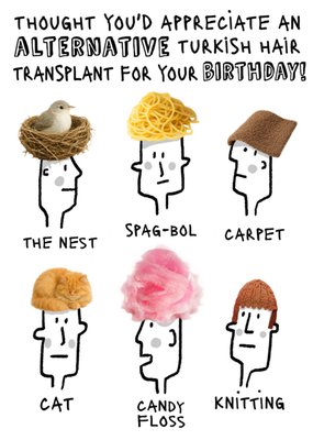 Funny Alternative Hair Transplant Birthday Card