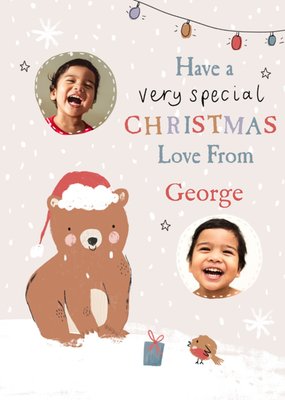 Cute Illustrated Have a Special Christmas Photo Upload Card