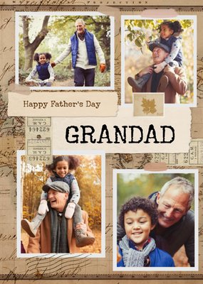 Photographic Map Photo Upload Father's Day Card For Grandad