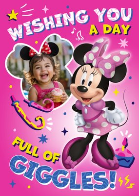 Disney Minnie Mouse Photo Upload Birthday Card 