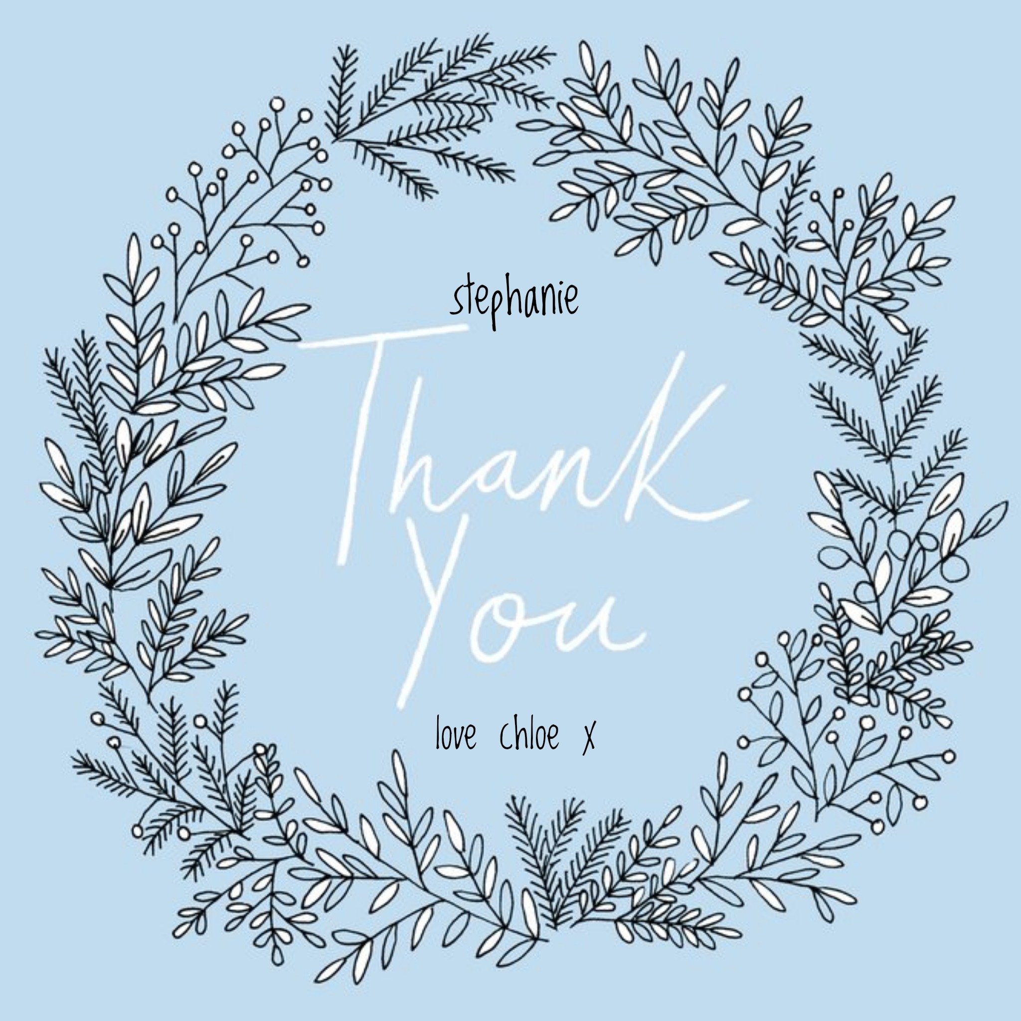 Moonpig Botany Personalised Thank You Card