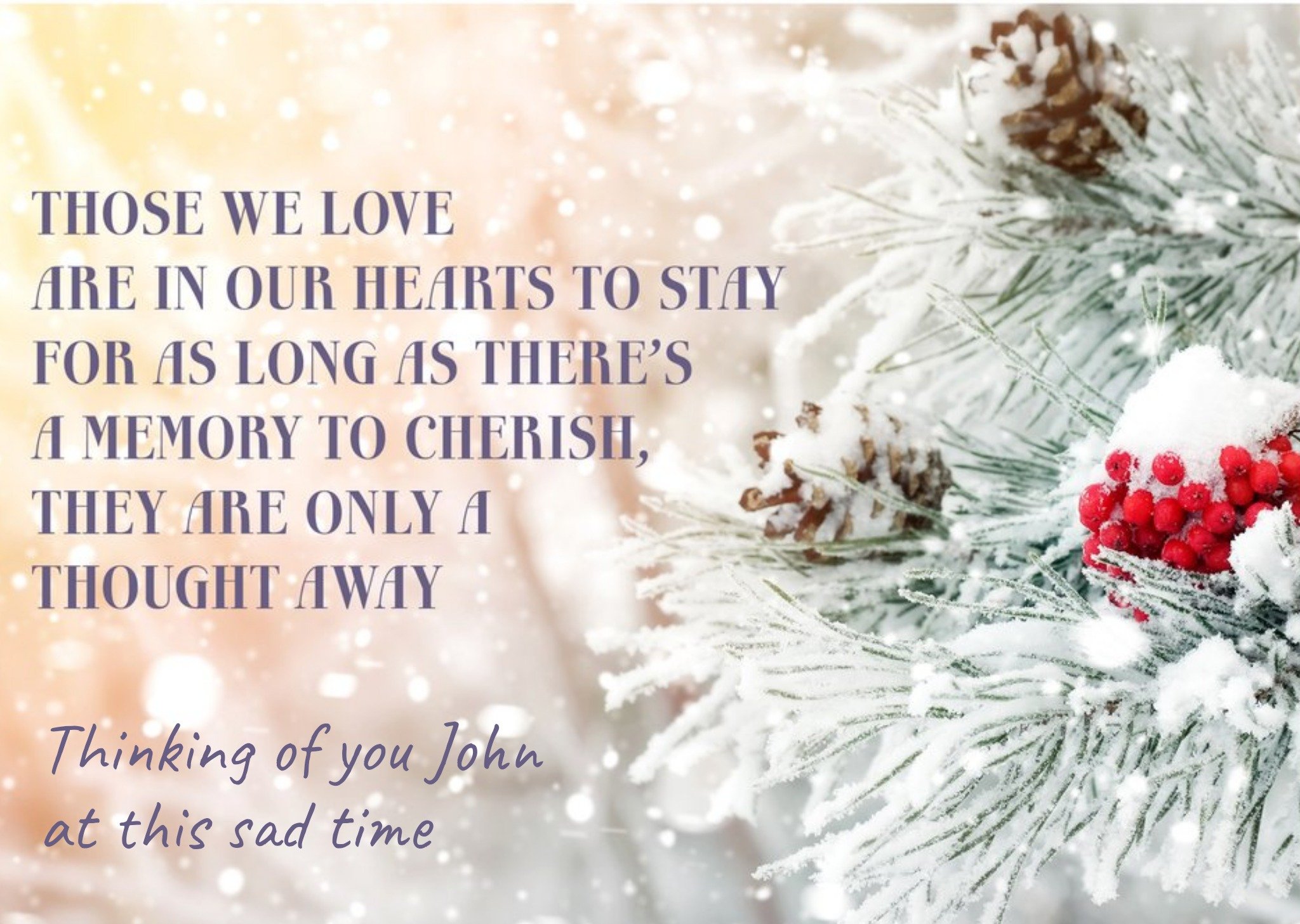 Moonpig Those We Love Are In Our Hearts Thinking Of You This Christmas Card