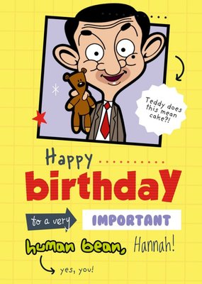 Mr Bean Kids Very Important Human Bean Birthday Card