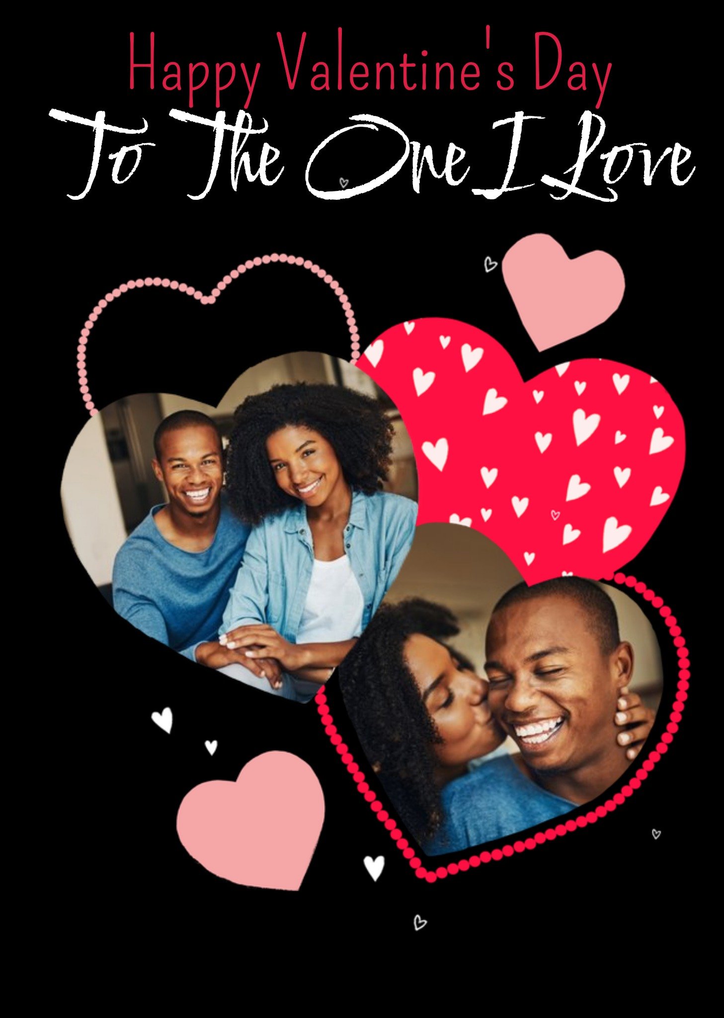 Moonpig One I Love Modern Hearts Photo Upload Valentine's Day Card