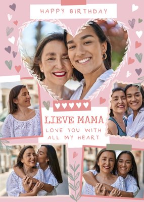 Mum Love You With All My Heart Photo Upload Card