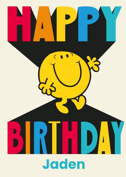 Mr Men Mr Happy Birthday Card