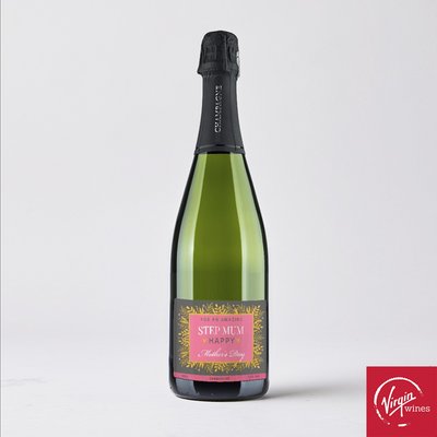 Virgin Wines Personalised 'Amazing Step Mum' Mother's Day Champagne 70cl