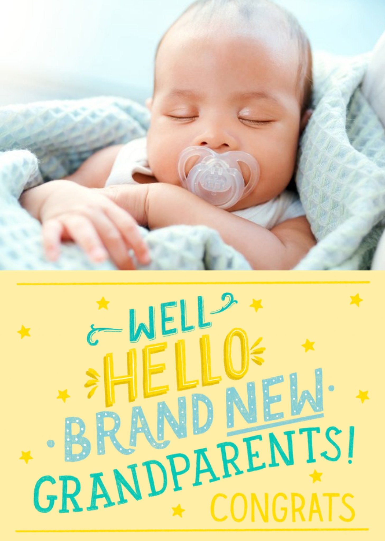 Moonpig Typographic New Grandparents Photo Upload Card