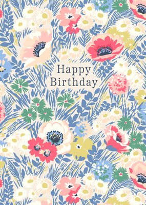 Happy Birthday Meadow Blooms Illustrated Cath Kidston Card