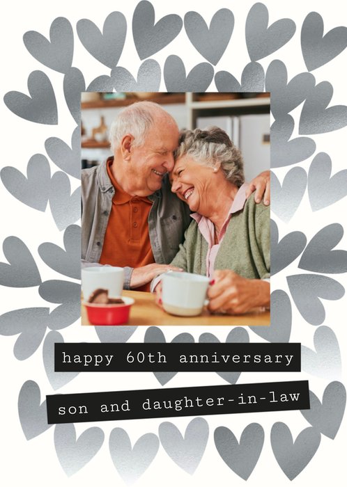 Son And Daughter-In-Law Photo Upload 60th Anniversary Card