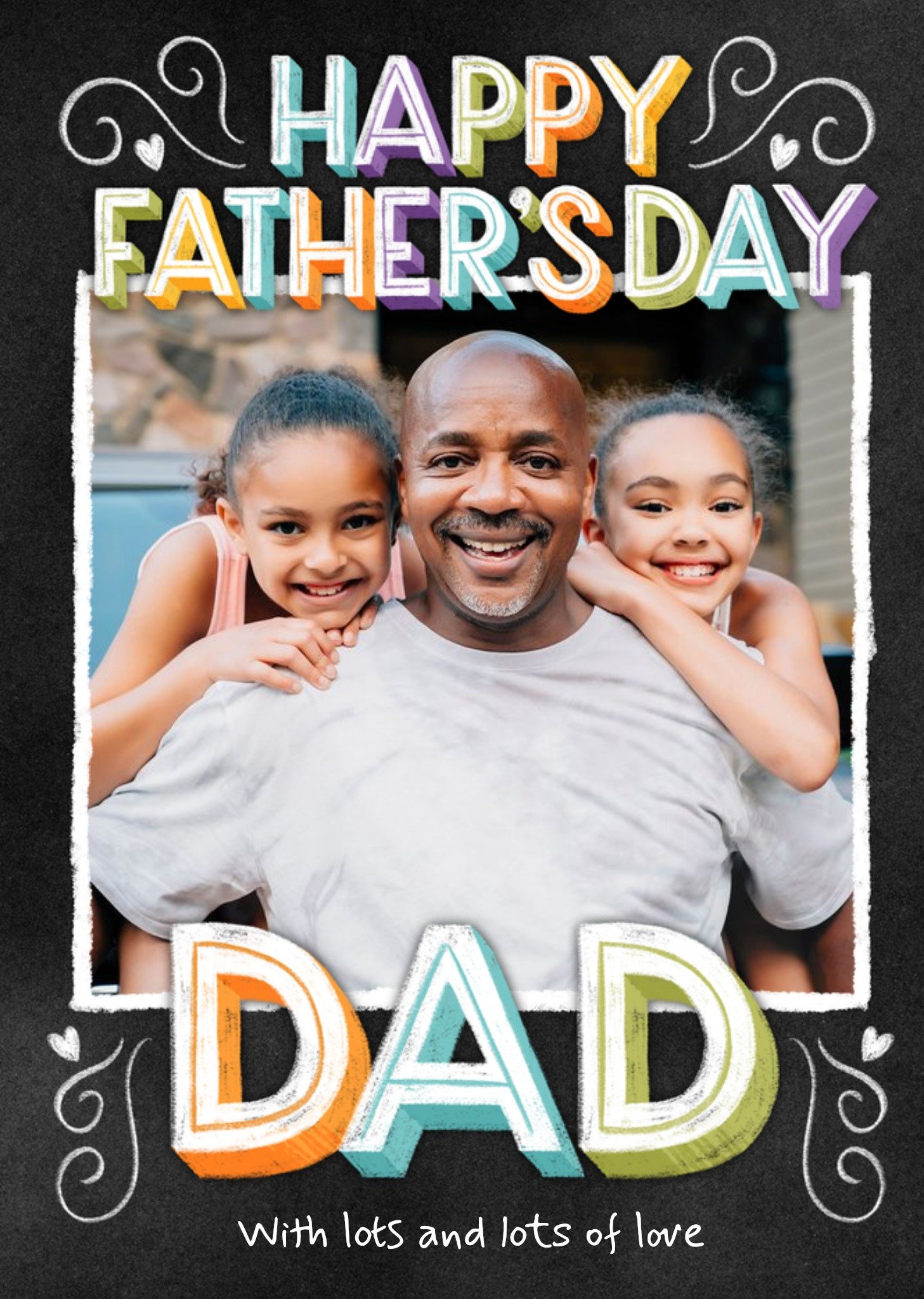 Moonpig Typographic Chalkboard Photo Upload Father's Day Card