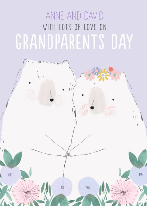 Bear Illustration Cute Grandparents Day Card
