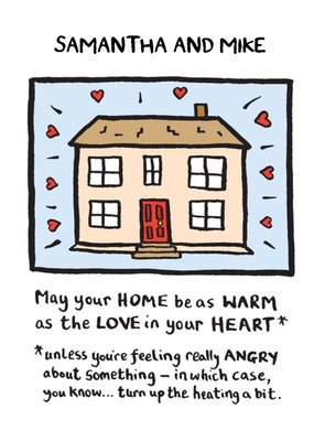 May Your Home Be Warm Personalised New Home Card