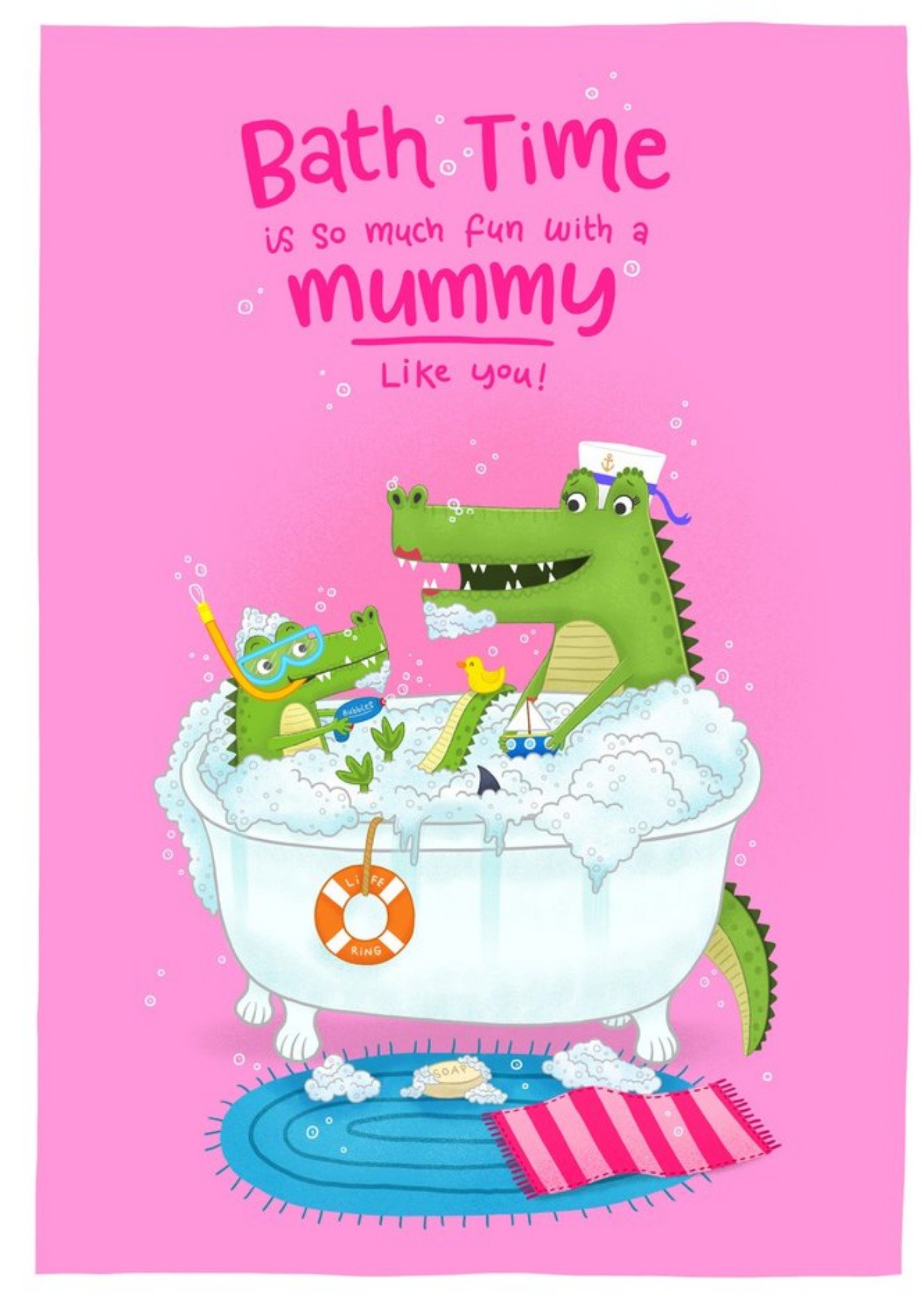 Moonpig Blue Kiwi Illustration Crocodile Alligator Funny Love Mother's Day Card