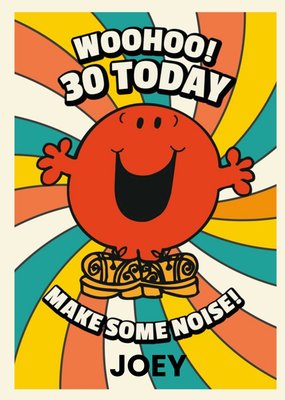 Mr Men Little Miss Mr Noisy Woohoo 30 Today Birthday Card