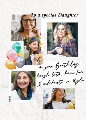 Special Daughter Celebrate In Style Photo Upload Birthday Card