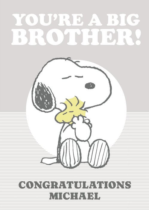 Peanuts You Are A Big Brother Personalised Card