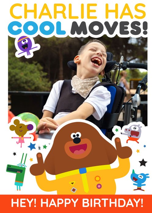 Hey Duggee kids birthday photo upload card