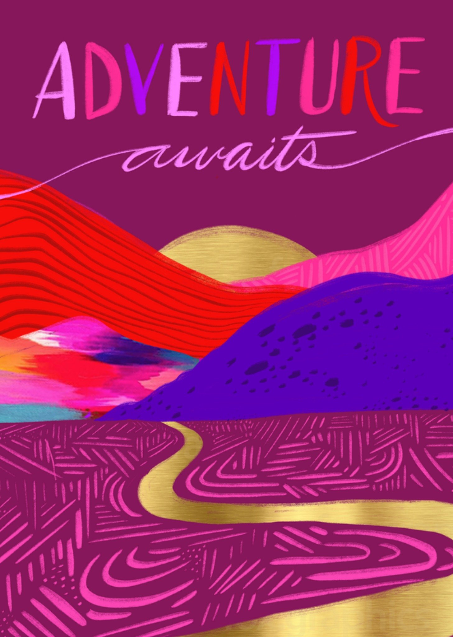 Moonpig Adventure Awaits Sunet Scene Card