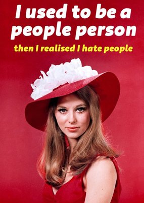 I Hate People Funny Retro Birthday Card