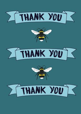 Illustrated Bees Thank You Card