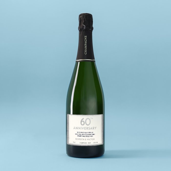 Personalised 60th Anniversary Champagne 75cl