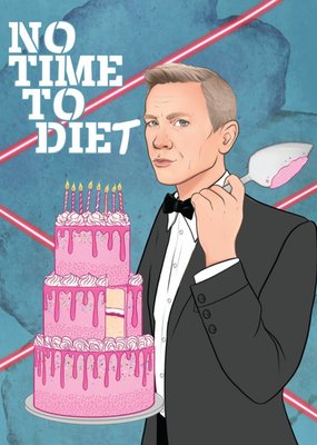 No Time To Diet Funny Film Spoof Birthday Card