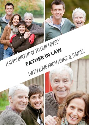 Father In Law 4 Photo Upload Birthday Card