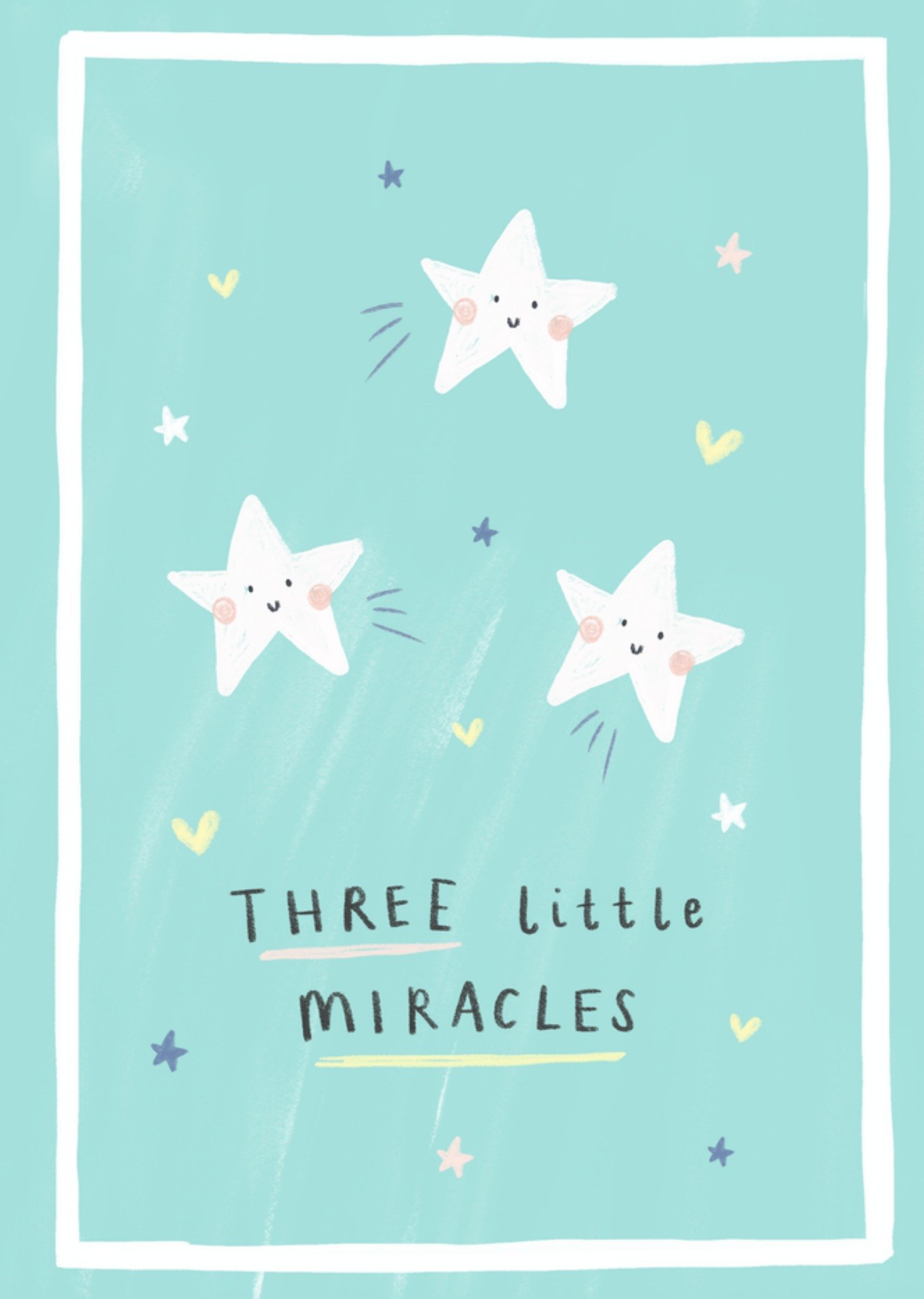 Moonpig Cute Three Little Miracles New Baby Card