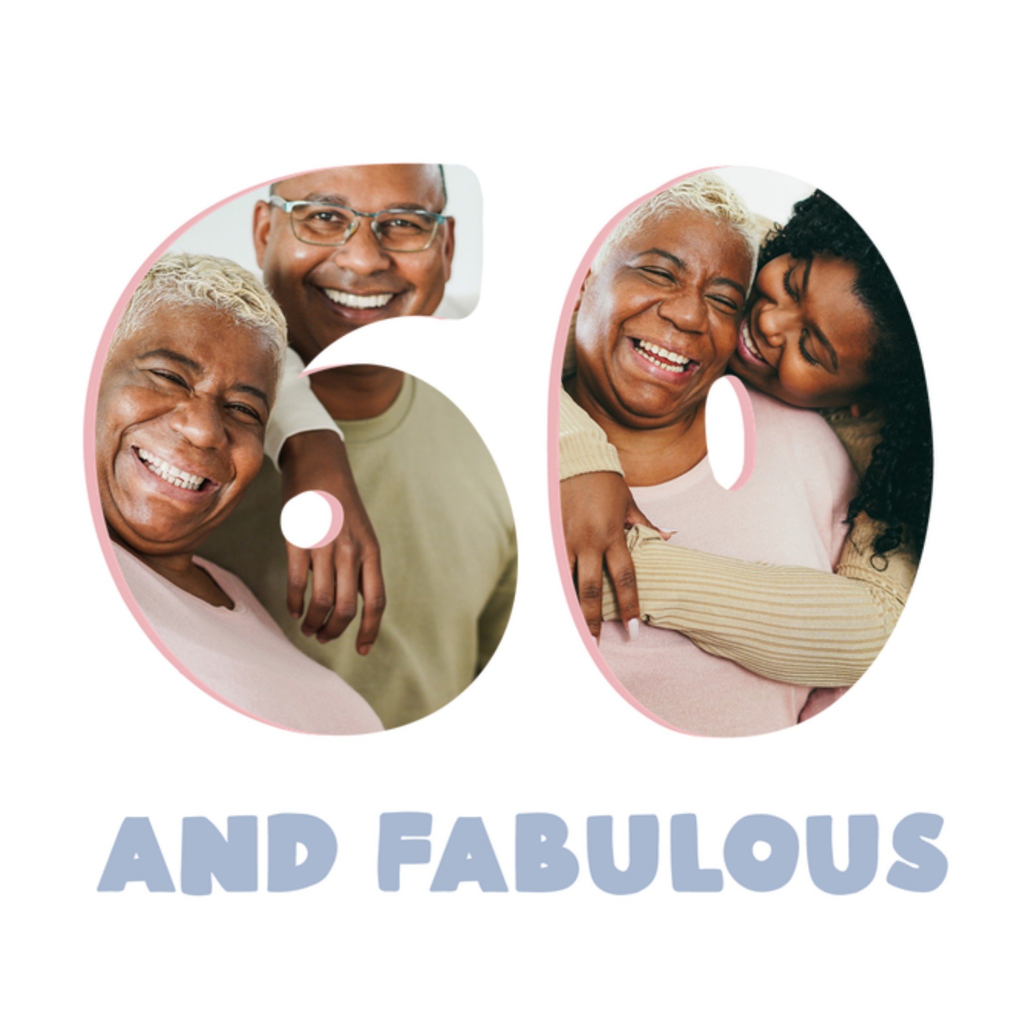 Moonpig Simple Adoring 60 And Fabulous Number Photo Upload Birthday Card