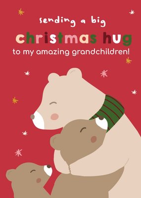 Bears Sending a Big Christmas Hug Card