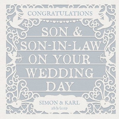 Wedding Card - Son - Paper Frame