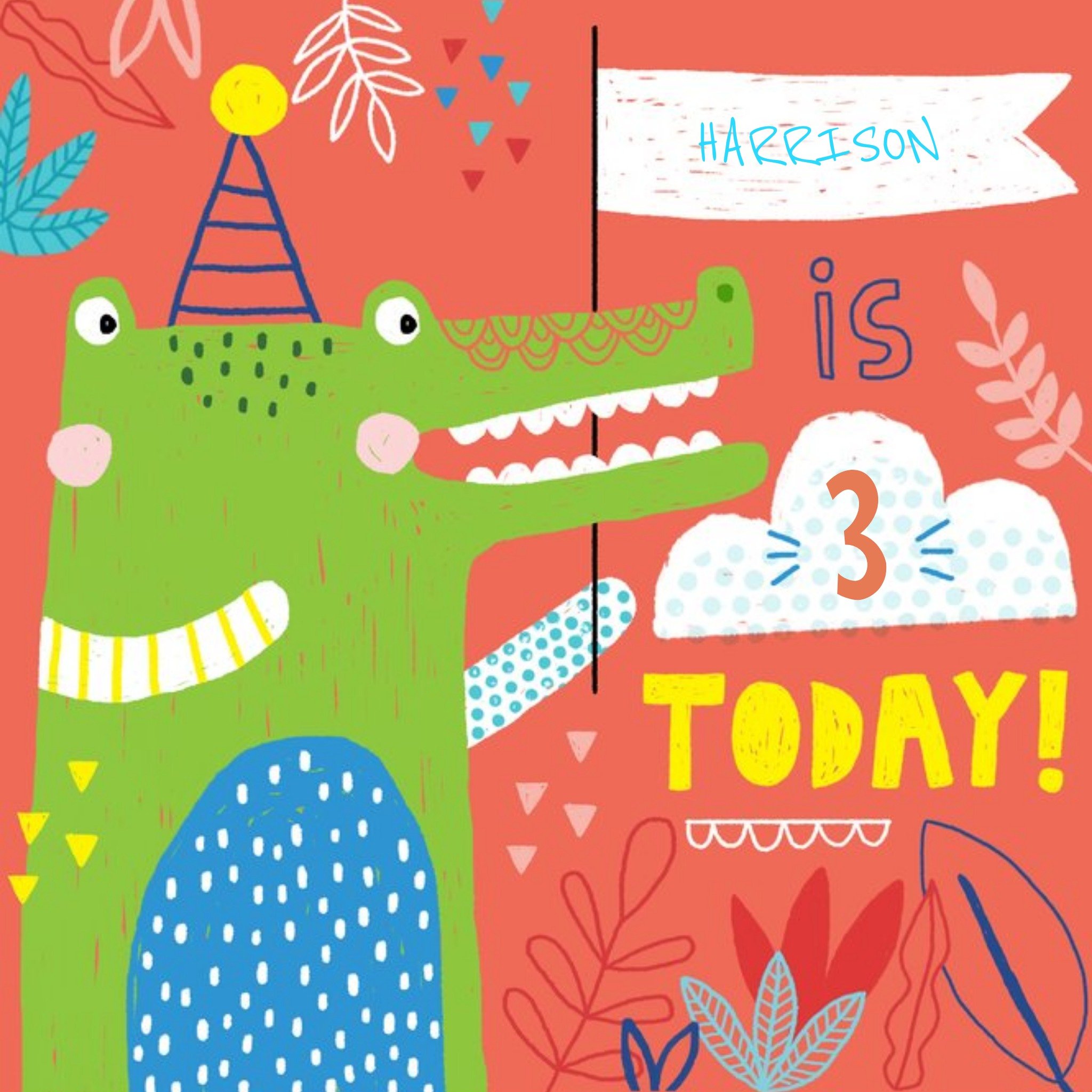 Moonpig Baby Alligator Happy Birthday Kids Card