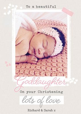 Goddaughter On Your Christening Photo Upload Card