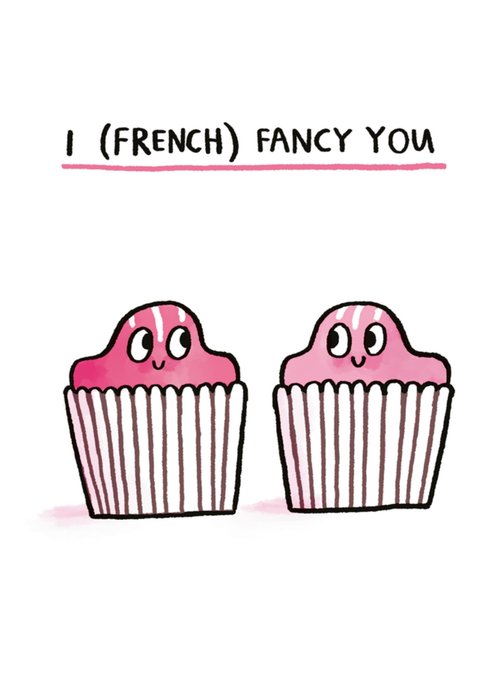 French Fancy You Cake Illustrated Valentine's Day Card